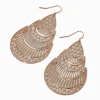 Gold-tone Filigree Teardrop Drop Earrings