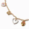 Gold-tone Floral, Heart & Butterfly Charm Necklace