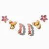Gold-tone Flower, Mouse & Heart Hoop Earring Stackables Set - 3 Pack