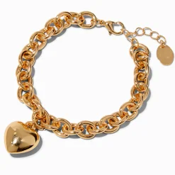 Gold-tone Heart Chain Bracelet