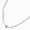 Gold-tone Heart Pendant Pearl Necklace