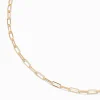 Gold-tone Medium Paperclip Stackable Chain Necklace