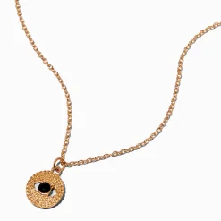 Gold-tone Mini Evil Eye Pendant Necklace