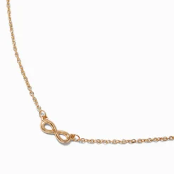 Gold-tone Mini Infinity Stackable Pendant Necklace