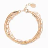 Gold-tone Mixed Chain Multi-Strand Bracelet