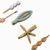 Gold-tone Mixed Starfish Hair Clips & Pins - 5 Pack