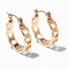Gold-tone 20mm Curb Chain Hoop Earrings
