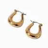 Gold-tone 20mm Square Oval Hoop Earrings