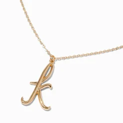 Gold-tone Modern Initial Necklace - K