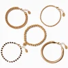 Gold-tone Multi Chain Bracelet Set - 5 Pack