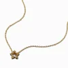 Gold-tone Open Crystal Pavé Star Pendant Necklace