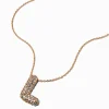 Gold-tone Pavé Bubble Initial Pendant Necklace - L