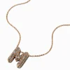 Gold-tone Pavé Bubble Initial Pendant Necklace - M