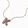 Gold-tone Pavé Bubble Initial Pendant Necklace - K