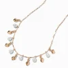 Gold-tone Pearl Dangle Necklace