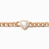 Gold-tone Pearl Heart Choker Necklace