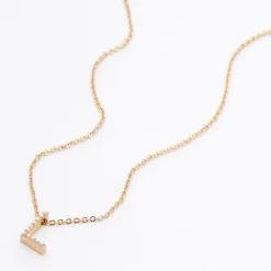 Gold-tone Pearl Initial Pendant Necklace - L