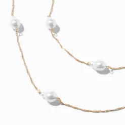 Gold-tone Pearl Multi-Strand Necklace