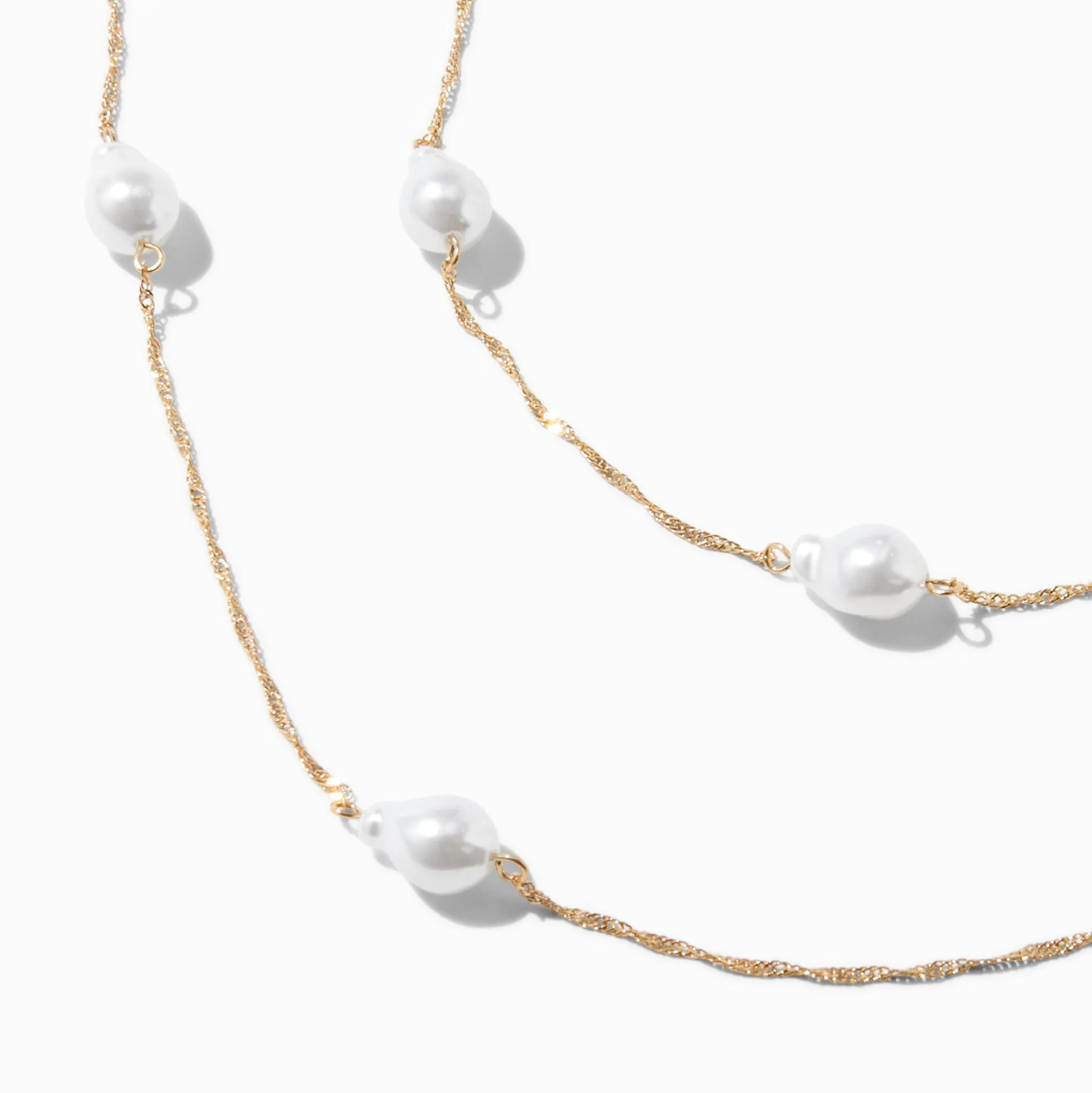 Gold-tone Pearl Multi-Strand Necklace