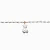 Gold-tone Pearlized Bear Pendant Choker Necklace