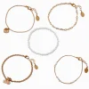 Gold-tone Pearlized Cherry Bracelet Set - 5 Pack