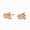 Gold-tone Pineapple Stud Earrings