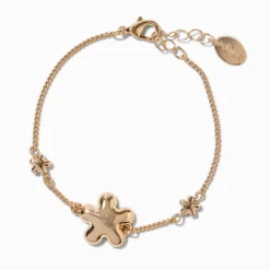 Gold-tone Puffy Daisy Bracelet