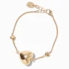 Gold-tone Puffy Heart Chain Bracelet