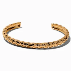 Gold-tone Quilted Cuff Bracelet