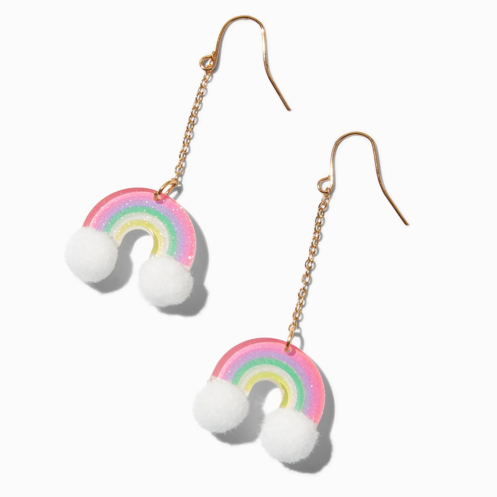 Gold-tone Rainbow 2" Drop Earrings