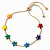 Gold-tone Rainbow Star Bolo Bracelet