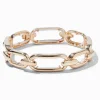 Gold-tone Rectangular Chain Link Stretch Bracelet