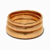 Gold-tone Ribbed Stackable Bangle Bracelets - 3 Pack