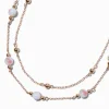 Gold-tone Rose Beaded Multi-Strand Necklace