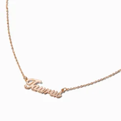 Gold-tone Script Zodiac Pendant Necklace - Taurus