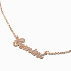 Gold-tone Script Zodiac Pendant Necklace - Gemini