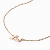 Gold-tone Script Zodiac Pendant Necklace - Leo