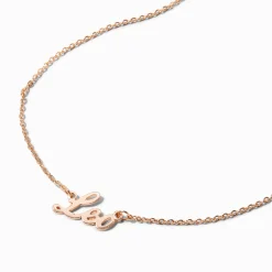 Gold-tone Script Zodiac Pendant Necklace - Leo