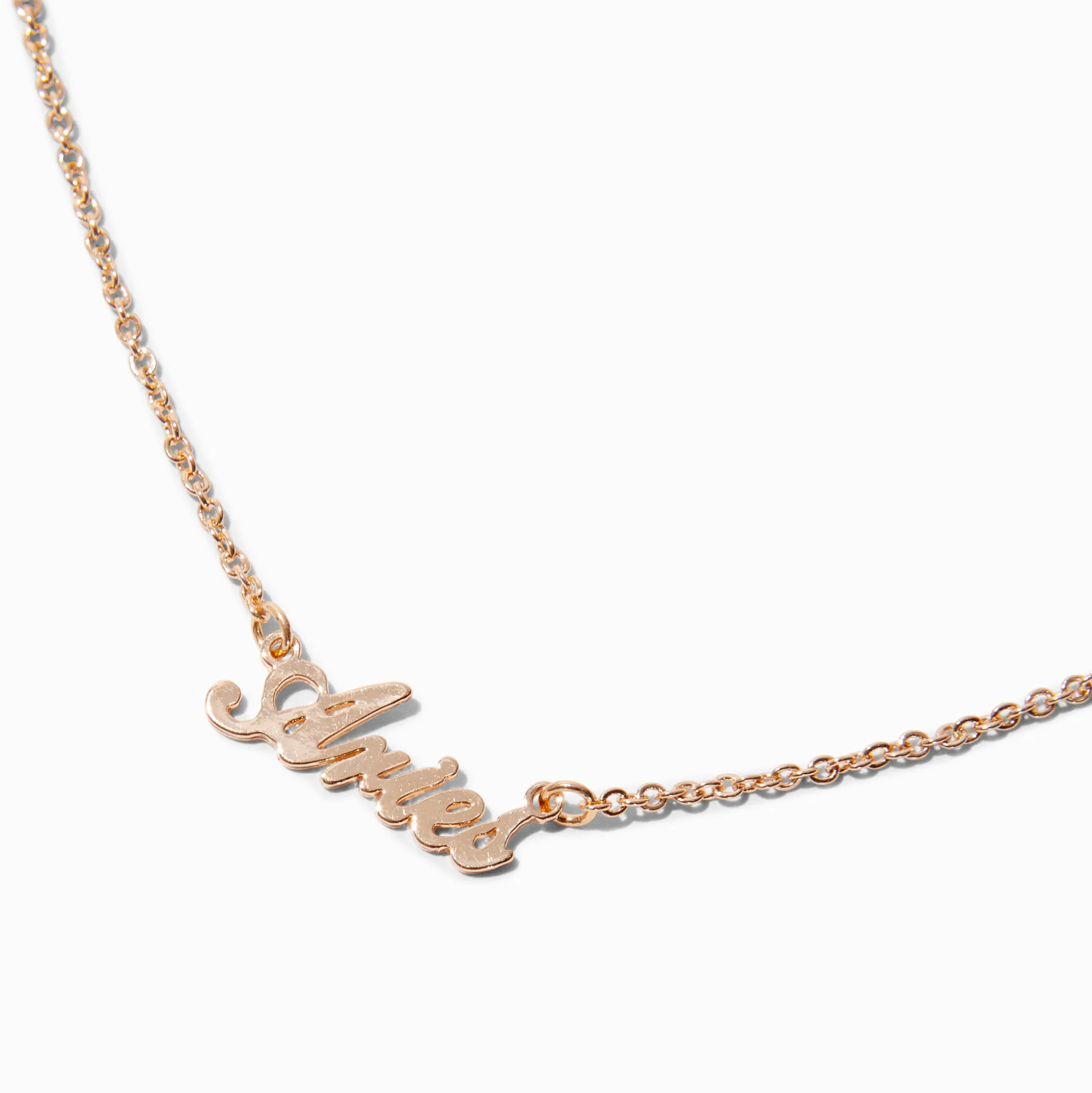Gold-tone Script Zodiac Pendant Necklace - Aries
