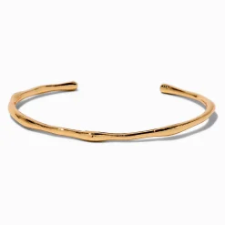 Gold-tone Simple Textured Cuff Bracelet