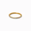 Gold-tone Stainless Steel Cubic Zirconia 16G Conch Hoop Earring