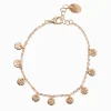Gold-tone Textured Coin Chain Bracelet