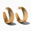 Gold-tone Textured Hoop Earrings