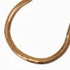 Gold-tone Thick Herringbone Chain Collar Necklace