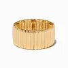 Gold-tone Thick Ribbed Stretch Bracelet