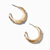 Gold-tone Thick Studded Crystal Hoop Earrings