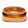 Gold-tone Tortoiseshell Marble Bangle Bracelets - 3 Pack