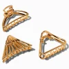 Gold-tone Triangle Hair Claws - 3 Pack