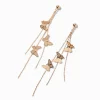 Gold-tone Triple Butterfly 4" Drop Earrings