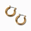 Gold-tone Tube 20mm Hoop Earrings